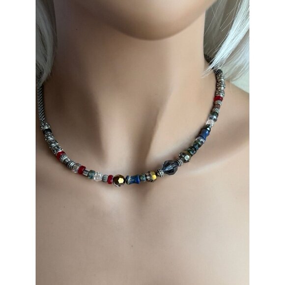 Brighton Soho Pure Silver Plate Crystal Necklace Multi Colors. - Picture 6 of 7